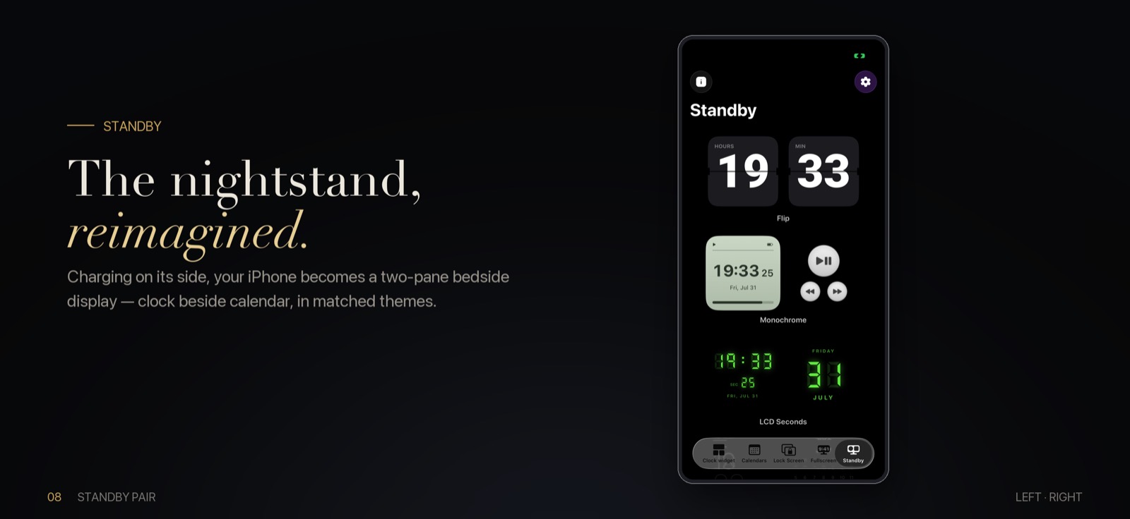 StandBy — A nightstand clock you already own.